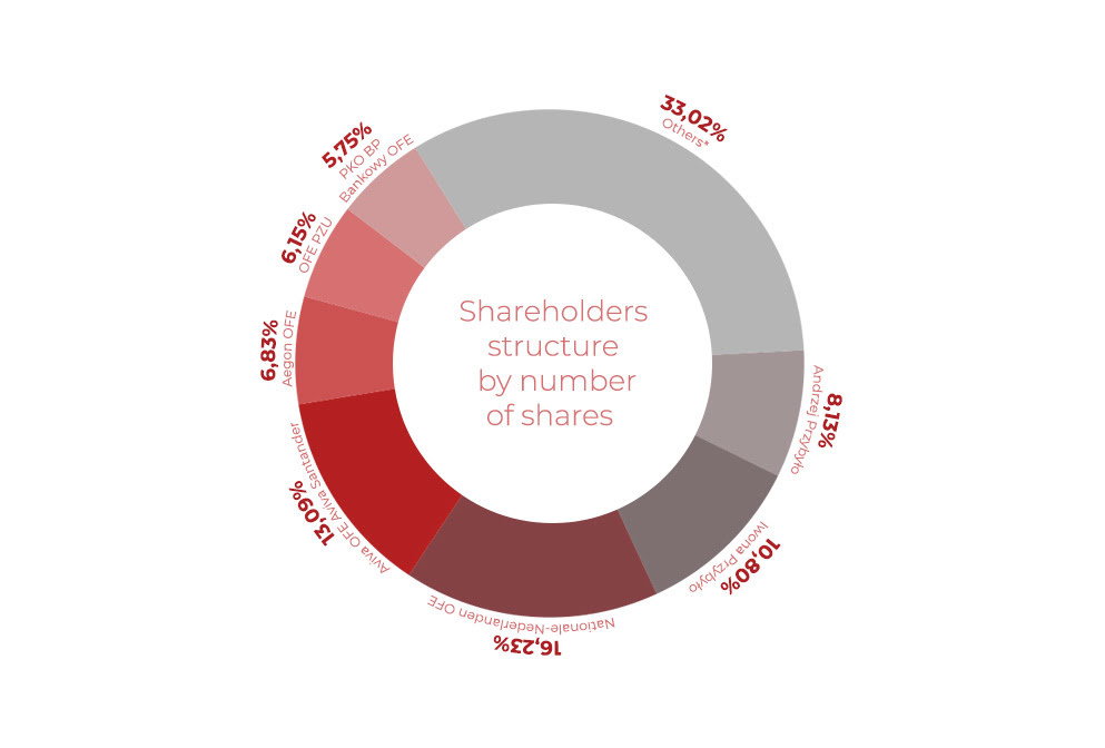 Shareholders structure by number of shares
